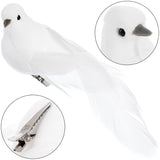 12 Pack Artificial White Birds, Feathered Mini Doves Decor With Clips, White Dove Ornaments For Christmas Tree Home Garden Wedding Party Diy Decoration