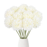12Pcs White Chrysanthemums Artificial Flowers 17.3’’Long Stem Fake Mums Faux Silk Flowers For Vase Table Centerpiece Home Wedding Party Garden Decoration(White)