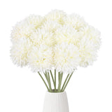 12Pcs White Chrysanthemums Artificial Flowers 17.3’’Long Stem Fake Mums Faux Silk Flowers For Vase Table Centerpiece Home Wedding Party Garden Decoration(White)