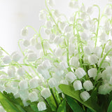 24Pcs Lily Of The Valley Plastic Flower, Artificial White Bell Orchids,Artificial Flowers Bridal Wedding Bouquet For Home Garden Party Wedding Decoration (White)
