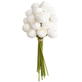 16Pcs Ranunculus Artificial Flowers, Fake Small White Flowers?Wedding Bouquets Filler Miniature Flowers?Faux White Ranunculus Apartment Decor