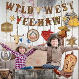 120-Pcs Western Cowboy Party Decor Banners, Swirls & Balloons