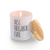 Best Neighbor Ever Neighbor Gifts Scented Candle For Home Office Housewarming Gifts Jar Candles Sage Floral Lavender Scent 9.5 Oz
