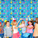 Cartoon Birthday Party Supplies 2Pcs Hawaiian Tropical Foil Fringe Curtains for Kids Party