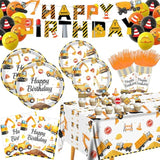 Construction Birthday Party Supplies For 24 Guests - Decorations Include Plates, Napkins, Cups, Tablecloth, Cake Toppers For Boys Construction Theme Birthday Party