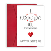 Funny Valentines Day Cards For Him Her, Adult Valentines Day Cards For Husband Wife, Naughty Anniversary Card For Couples, Rude Valentines Day Gifts For Boyfriend Girlfriend, I Fucking Love You