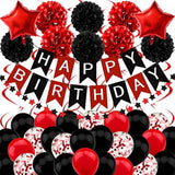 Black and Red Birthday Banner β Bold Party Decoration for Boys, Girls, Men & Women Celebrations
