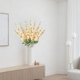 6Pcs Morning Glory Artificial Flowers 38.2'' Champagne Flowers Faux Gladiolus Stems Long Flowers For Tall Vase Home Wedding Party Decor(Champagne)
