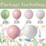 139 Piece Baby in Bloom Balloon Arch Kit Pastel Sage Green and Pink Garland for Baby Shower