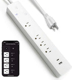 Smart Surge Protector Power Strip WiFi 4 Outlets 2 USB Ports Alexa Google Home