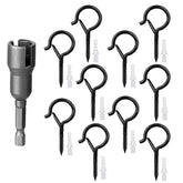 10Pcs Q-Hooks With Seat Belt Buckles, Suitable For Hanging Plants, Party Wind Chimes, Christmas Lights, Ceilings, And Wall Mounted Installations, With 1 Nut Driver
