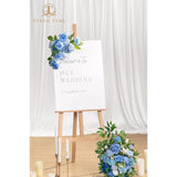 Artificial Flowers Combo Box Set, 16Pcs Fake Rose Silk Flower With Stem For Diy Wedding Bouquets Centerpieces Baby Shower French Country Home Decoration (Provence Blue)
