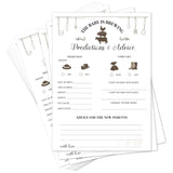 Farmyard Fun Baby Prediction Cards For New Parents, Advice And Wishes – 50 Rustic Gender Neutral Baby Shower Games For Boys And Girls - 5X7 Inch