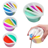 Split Cup For Paint Pouring Fluid Art Silicone Split Cup Resin Pouring Painting Tools Diy Making Drawing Accessories Reusable Split Cup With Dividers (4 Channels)
