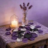 900Pcs Black Dark Purple Silver Silk Rose Petals, Artificial Flowers For Gothic Wedding Aisle Decor, Table Scatter Centerpieces, Wednesday Addams Birthday Party