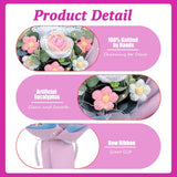 Crochet Flower Rose Bouquet - Handmade Artificial Flower For Festival Wedding Graduation Anniversary - Knitted Rose Bouquet For Women (Pink)