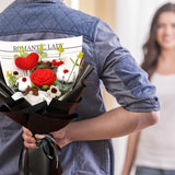 Crochet Flower Rose & Heart Bouquet Handmade Artificial Flower Knitted Bouquet For Valentine'S Day Wedding Graduation Anniversary (Black)