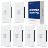Digital Toggle Dimmer Switch 6 Pack Single Pole 3 Way LED CFL Incandescent Light Switch White