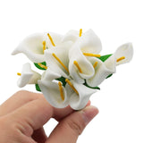 144Pcs Artificial Mini Calla Lily Flower Bulb Heads Fake Floral Bouquet Crafts For Wedding Bouquet Party Decorations