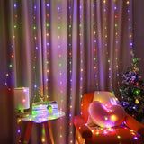Curtain String Lights, Waterproof Copper Wire Curtain Lights With Control, 8 Modes Usb Fairy Lights Plug In Good For Wed