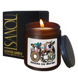 Ocd Obsessive Cow Disorder Funny Cows Candle,Western Birthday Candle Gifts For Women Friend Cows Lover,Cow Themed Gifts,Cedar Fragrance Scented Candles,8 Oz, 028Ah