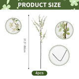 4Pcs 30” Artificial Lilac Flowers With Long Stem Faux Silk Flowers For Wedding Bridal Bouquet Wreath Table Centerpiece Outdoor Decor (White)