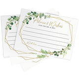 Advice And Wishes For The Mr And Mrs – Wedding Advice Cards For Bridal Shower, Games And Favors For Guests, Botanical Greenery Decor, 50 Cards