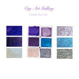 Handmade Artist Watercolor Paint Set-Metallic Glitter Water Coloring Paint- Watercolors-Pearlescent Watercolour- Sparkle Vibrant Colors Painting Palette (Purple Star)