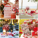 Valentines Day Decorations 4 Pcs Artificial Valentine Day Flowers Valentines Day Berry Picks With Red And Pink Heart Shaped For Valentine'S Day Anniversary Wedding Ornaments