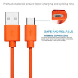 Replacement Charging Cable 3.3FT Fast Power Cord for Ring Video Doorbell 2 3 3 Plus 4 Pro Plus Camera Battery Orange