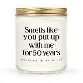 50Th Anniversary Wedding Gifts - Funny 50Th Anniversary Couple Candle, 50 Year Golden Wedding Keepsake Gift For Women Men Him Her Wife Husband Friend Parents, 7Oz