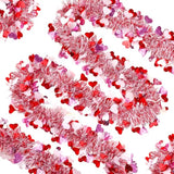49.2Ft Valentine’S Day Heart Tinsel Garland Pink Red White Metallic Twist Garland Shining Ceiling Hanging Decorations For Valentine’S Day Party Anniversary Birthday Holiday Indoor Supplies