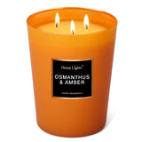 Homelights Large Jar Candle-33.3 Oz. Natural Soy Aromatherapy Candle | Osmanthus Amber Scent | Up To 130 Hours Burn Time With 3 Cotton Wicks | Home Decorative Fragrance Candle Gift