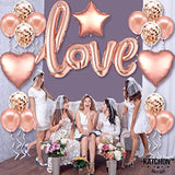 , Big Rose Gold Love Balloon Set - 36 Inch, Pack Of 21 | Rose Gold Bal