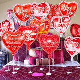 36 Pieces Heart Balloons, Happy Red Valentines Day Balloons, I Love You Foil Mylar Balloon For Special Night Party Decorations