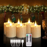 Rechargeable Tea Lights Flickering Timer Flameless Candles with Remote, 6pcs LED Tealight Votive Candles for Halloween Xmas Party Home Decor Wedding Table Centerpieces