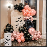 Halloween Balloon Arch Kit – Black Pink Rose Gold with Spider & Bat Decorations