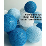 Blue 6Cm Cotton Balls String Lights Pom Pom Lights For Bedroom Playroom 3M/10.2Ft 20 Leds Fairy Lights For Bedroom, Apar