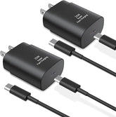 2 Pack 25W USB C Fast Charger with 6FT Cable for Samsung Galaxy Pixel iPhone