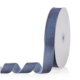 1" X 20 Yards Dusty Blue Velvet Ribbon For Christmas Tree Wreath Vintage Decoration Handmade Crafts Ornaments Gift Wrapping And Bow Making