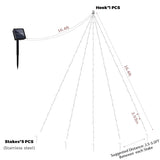 Large Size 16.5Ft Solar String Lights Outdoor, 8 Lights Modes Solar Christmas Tree Lights, Outdoor Solar Christmas Light