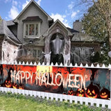 Happy Halloween Banner Large 120x20 Inch Yard Sign Outdoor Party Hanging Decor