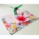 3D Pop Up Greeting Card – Hummingbird With Pink Hibiscus Flower, Handmade Nature & Floral Card, Birthday, Mother’S Day, Thank You & Garden Lover Gift With Envelope F35