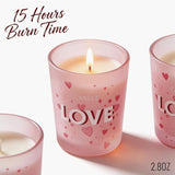 Valentine'S Day Scented Candles, 3 Pack Pink Candles In Glass, Pear & Freesia, Perfect Valentine'S Gift For Wife, Girlfriend, 2.8 Oz Aromatherapy Candle