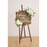 2Pcs White Green Mint Leaves Deluxe Welcome Sign Artificial Flowers Wedding Backdrop Garland Hanging Floral Arrangements For Ceremony Reception Entryway Board Sweetheart Table