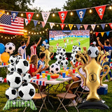 3 Pcs Soccer Party Decorations, 59 Inch Gold Champion Trophy & Self Standing Soccer Ball Balloons, 2026 World Cup Sports Themed Decor for Boys Birthday and Football Fan Party Supplies