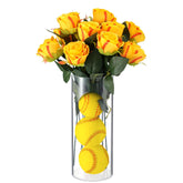 12 Pcs Softball Rose With Leaves Bulk Artificial Fake Roses Decor Sports Flower Gifts For Table Centerpieces Graduation Wedding Gifts Sports Theme Rose Bouquet Party Favors