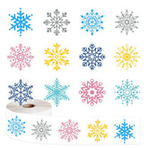 1200Pcs Clear Christmas Stickers Roll Snowflake Stickers Xmas Winter Holiday Round Adhesive Label Stickers Decal For Xmas Envelopes Invitations Cards Gifts Decor, 12 Designs