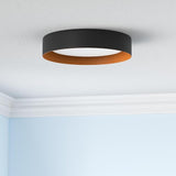 16.5 Inch Matte Black Gold LED Ceiling Light 30W Dimmable Flush Mount Fixture