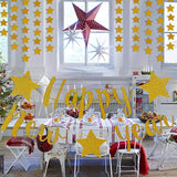 Gold Happy New Year 2025 Banner with Twinkle Stars for Party Decorations